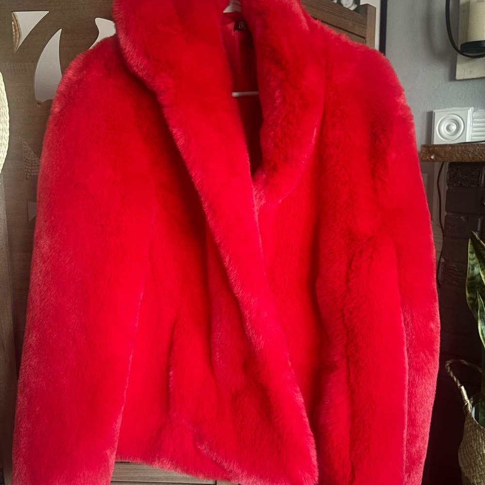 INC International Concepts Vibrant Red Teddy Jacket